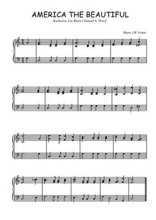 Téléchargez l'arrangement pour piano de la partition de America the Beautiful en PDF